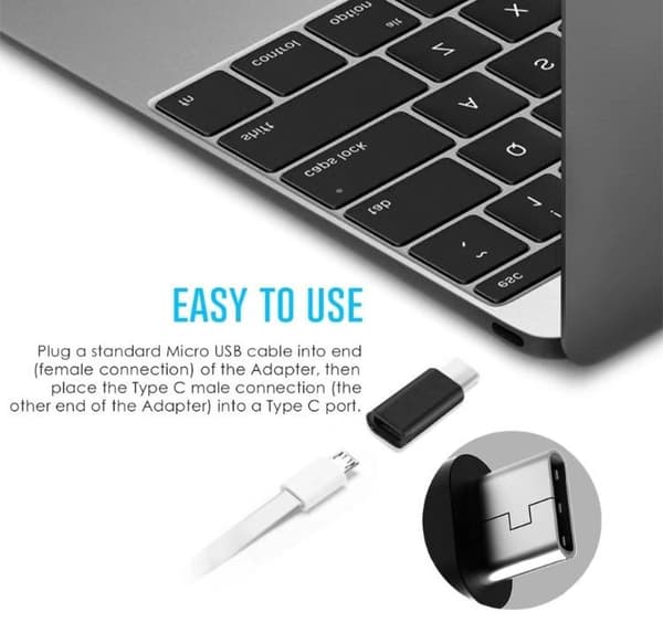Nya USB 3.1 Typ-C hane till Micro USB hona Adapter Converter Vit