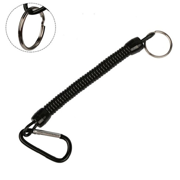 Elastisk Hållbar Nyckelring Svart