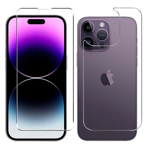 iPhone 14 Pro Fram- & Baksida Sk�rmskydd 0,3mm Transparent