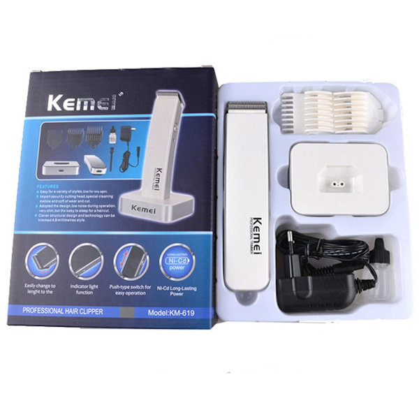 Kemei KM 619 Rakapparat Svart Svart