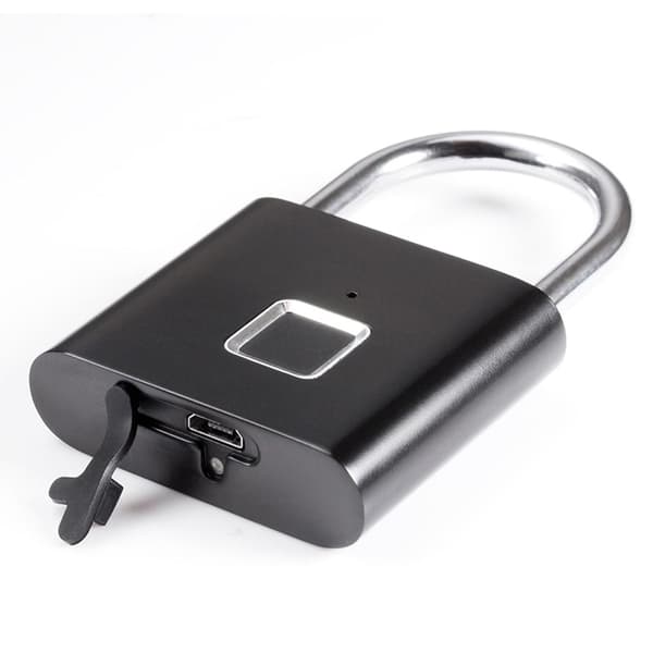 Praktiskt H�ngl�s med Fingeravtryck Sensor Silver