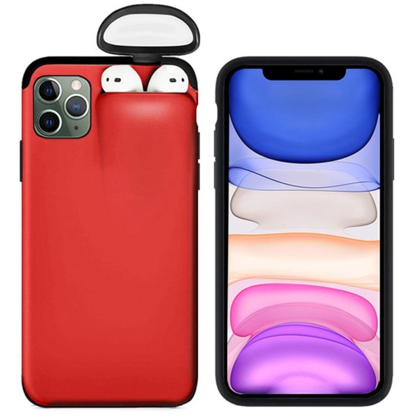iPhone 11 Pro - Käytännöllinen suojakuori (HEAVY DUTY) 2-1 Red Röd