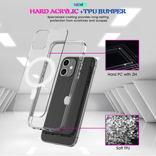 iPhone 12 Mini - Magnetisk Silikonetui Genomskinlig