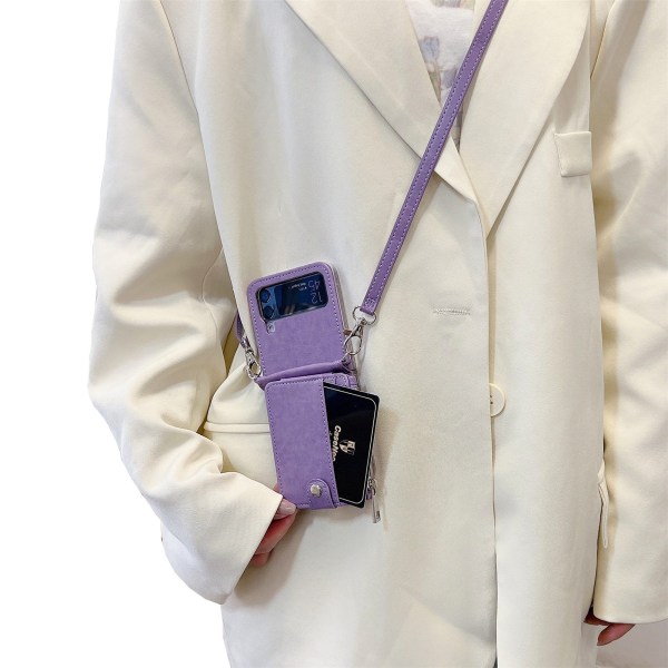 Samsung Galaxy Z Flip 4 - Beskyttelsesdeksel med kortholder Purple