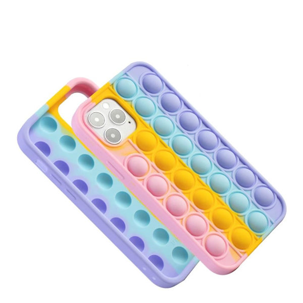 iPhone 12 Pro Max - Fidget Pop It Silikonskal Rainbow