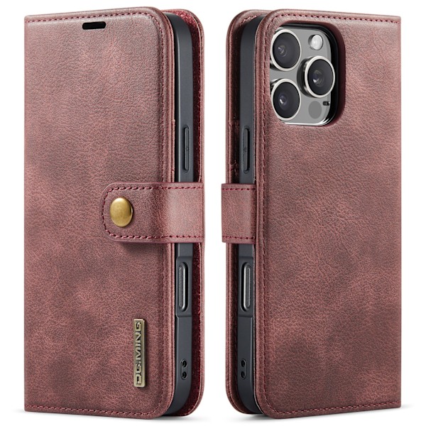 iPhone 15 Pro Max - Klassisk Design med Kortplatser & Kickstand Svart
