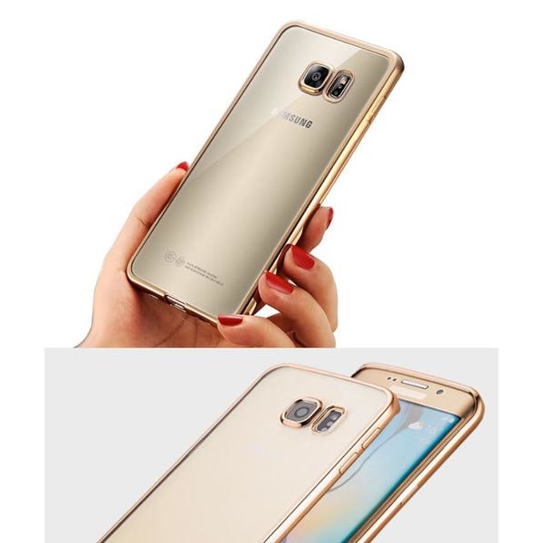Samsung Galaxy S6 Edge - Stilfuldt silikonecover fra LEMAN Silver/Grå