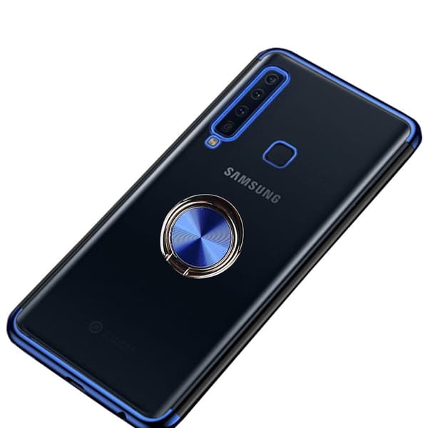 Samsung Galaxy A9 2018 - Skyddande Skal med Ringhållare Guld Guld
