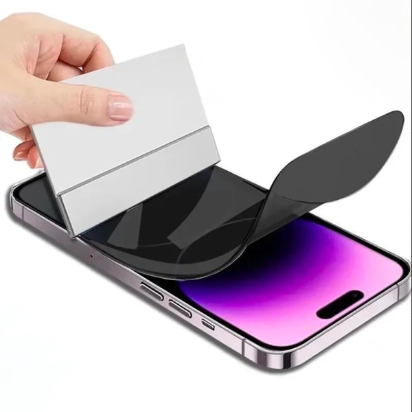 3-PACK  iPhone 15  Integritetsskyddande Hydrogel Mjuk Filmskärmskydd Transparent