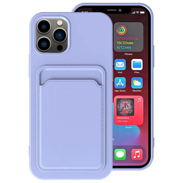 iPhone 13 - Floveme-kuori korttitaskulla Mörkblå