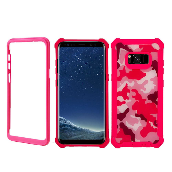 Samsung Galaxy S8 - Praktiskt Stilsäkert Skyddsfodral ROSA/VIT