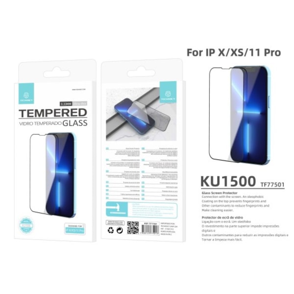 2-Pack Skärmskydd 0.3mm för iPhone X/XS/11Pro - Härdat Glas