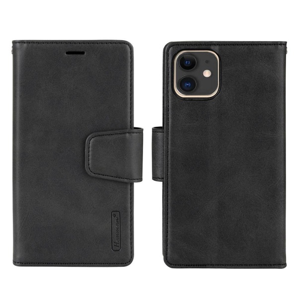 iPhone 12 - 2-1 HANMAN lompakkokotelo Svart