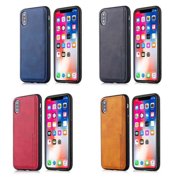 iPhone XS MAX - Stötdämpande PU-Läder Skal Blå