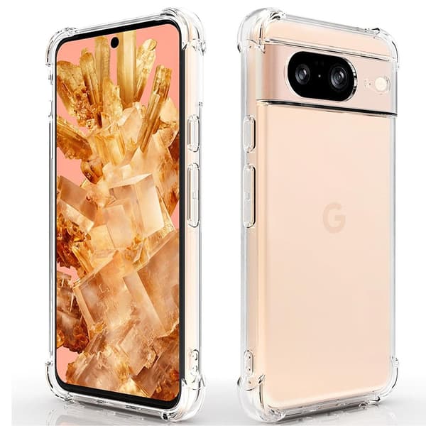 Google Pixel 8 - Flexibelt Skyddsskal i Silikon för Bättre Grepp Rosa/Grön