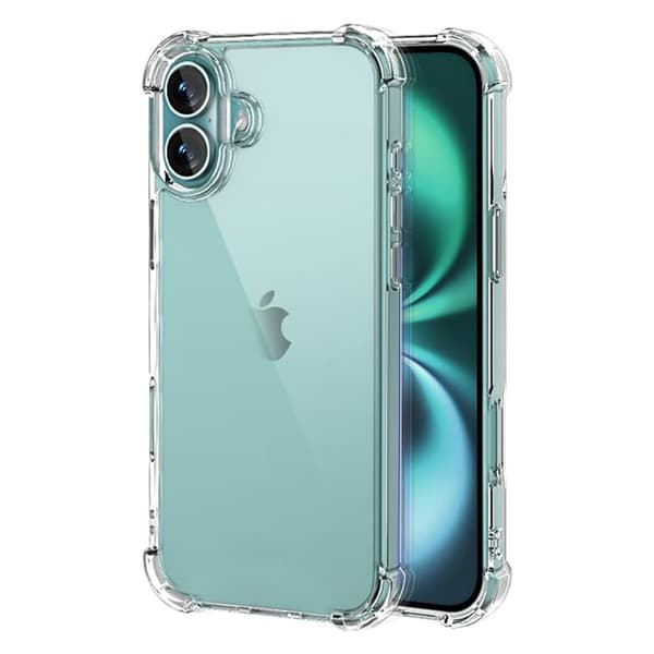 iPhone 16 - Snyggt och Transparent Silikonskal Blå/Rosa