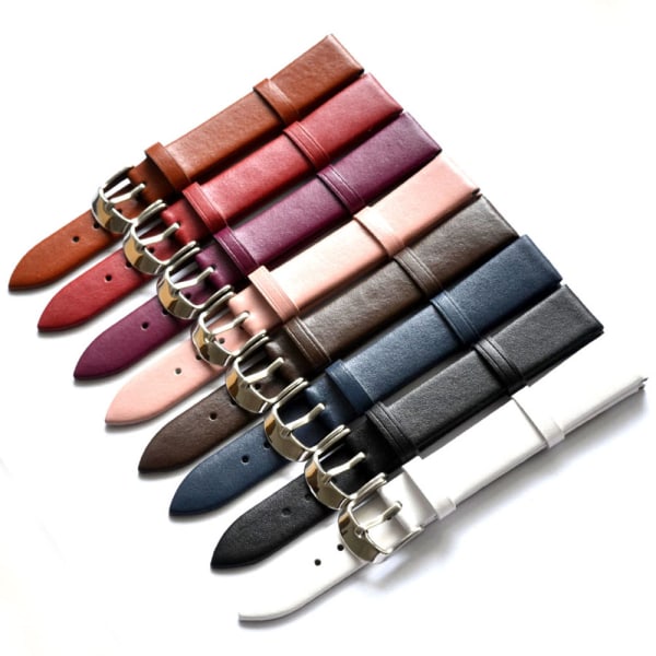 Ardours Klockarmband i PU-Läder (Smooth) i flertalet färger Ljusbrun 20mm