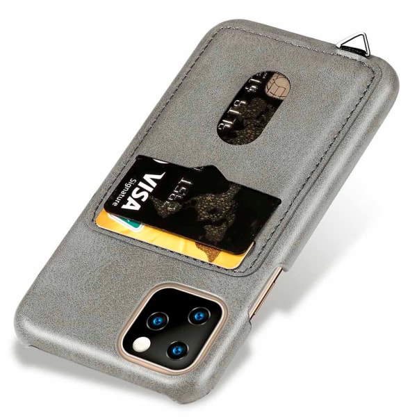 iPhone 11 Pro - Huomaavainen Leman-suojus korttitelineellä DarkBrown Mörkbrun