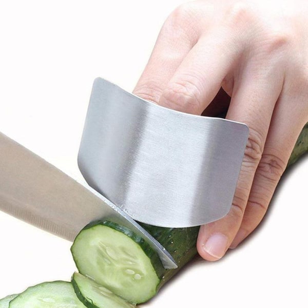 Holdbar fingerbeskytter til køkken i rustfrit stål Silver Stor