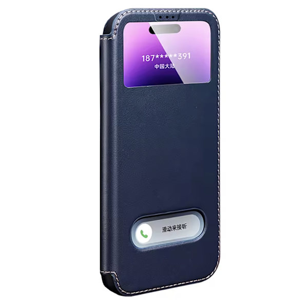 iPhone 14 Pro Läderfodral  Elegant och hållbart skydd Kaffe