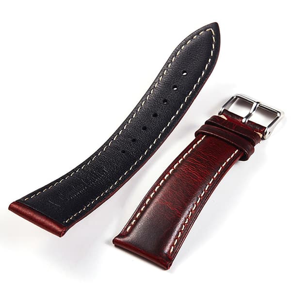Läderarmband i Klassisk Design Svart 22mm