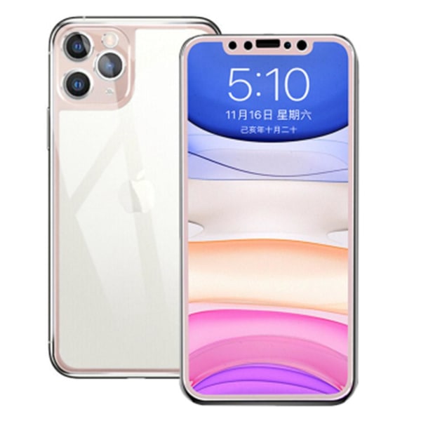 iPhone 11 Pro skjermbeskytter foran og bak aluminium 9H HD-Clear Silver Silver