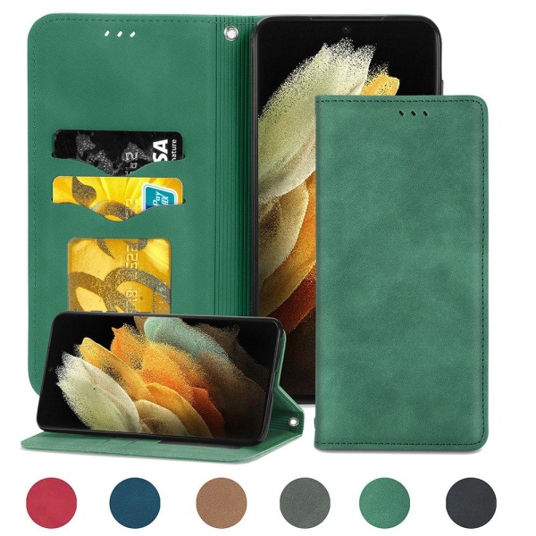 Samsung Galaxy S21 Ultra - Plånboksfodral Mörkblå