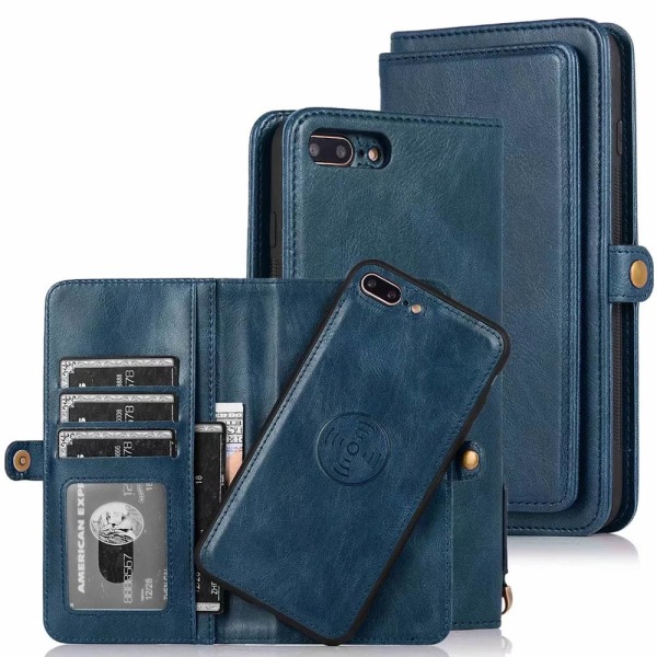 iPhone 7 Plus - Praktisk Smart Wallet-etui Brown