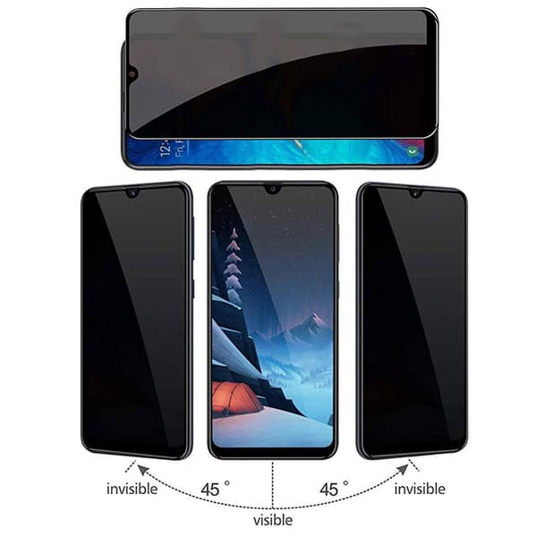 Samsung A20e 3-PACK Anti-Spy 2.5D Skärmskydd Ram 9H Sekretessglas