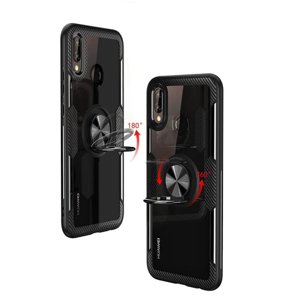 Huawei P20 Lite - Leman Skal med Ringhållare Blå/Blå Blå/Blå