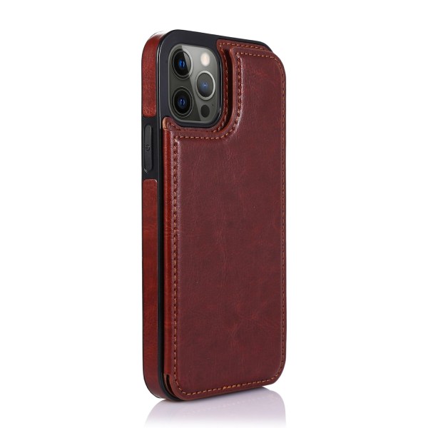 15 Pro - Läder Fodral med 3-kortfack Brown