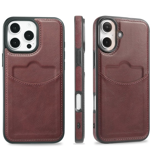 iPhone 16 - Stilrent plånboksfodral i exklusiv design Svart