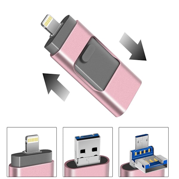 Micro-USB/Lightning Minne - (Spara ner allt från telefonen!) Svart