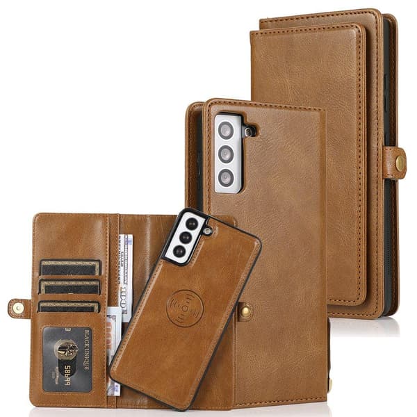 Samsung Galaxy S21 - Praktisk 2-1 Wallet etui Mörkblå