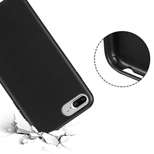 iPhone 7 Plus - Mattbehandlat Praktiskt Silikonskal Svart