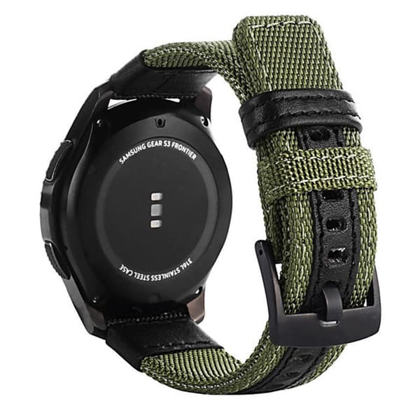 Samsung Galaxy Watch S3 Frontier - Kestävä nylonranneke Grön 20mm