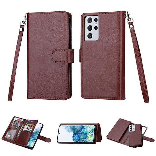 Samsung Galaxy S21 Ultra - 9-Card Wallet Case Röd