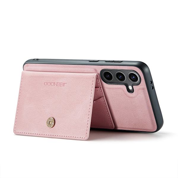 Læderpung med magnetisk holder til Galaxy S24 Pink gold