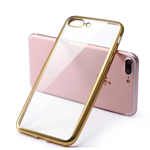 iPhone 7 Plus - Praktiskt och Stilrent Silikonskal från LEMAN Silver/Grå