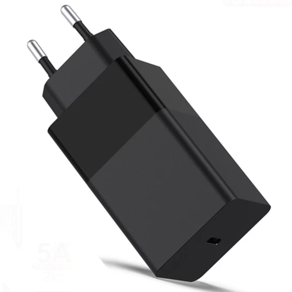 65W PD Quick Charge Type-C vægadapter Svart