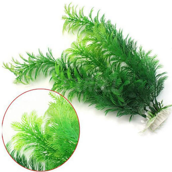 Konstgjord Akvarium Plast Växt Dekoration Grön