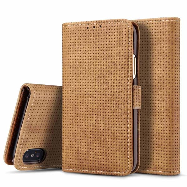 Plånboksfodral i Retrodesign från LEMAN till iPhone XS Max Blå Blå