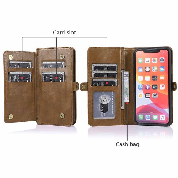 iPhone 11 Pro - Pung-etui med dobbelt funktion Brun