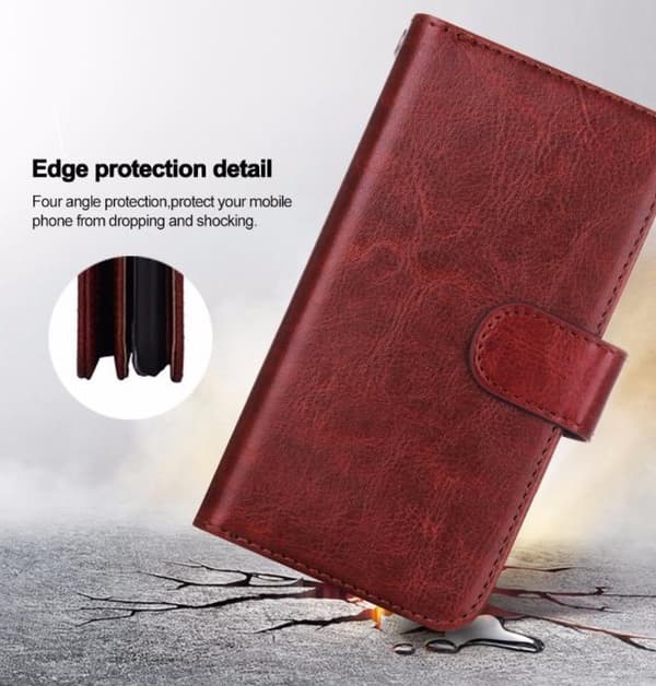 Stilrent Plånboksfodral Sedelfack för iPhone X/XS (9-Kort) Röd