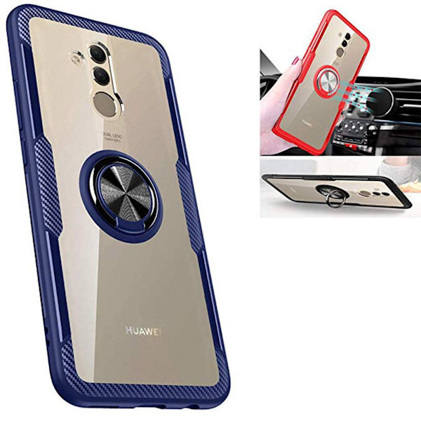 Huawei Mate 20 Lite - Smart Leman Skal med Ringhållare Blå/Blå