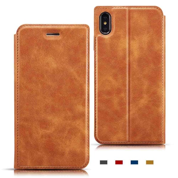 iPhone XS Max - Praktiskt Vintage Plånboksfodral Röd