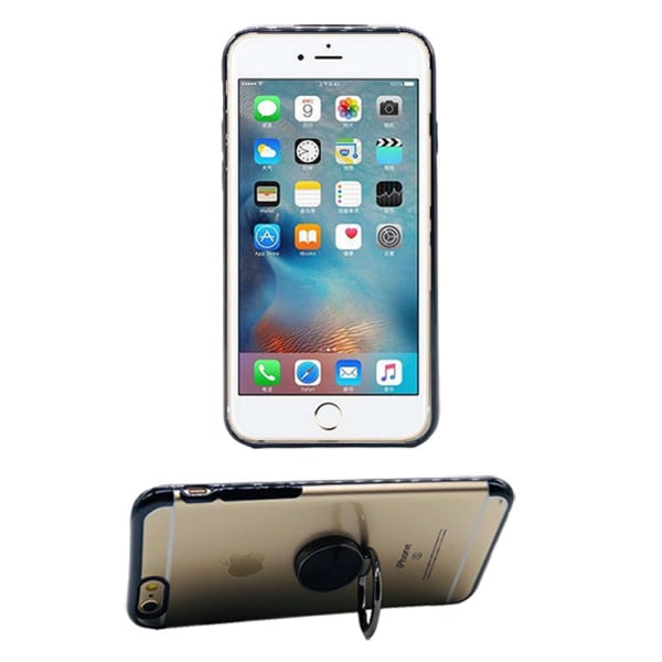 iPhone 6/6S - Beskyttende silikonecover med ringholder Roséguld