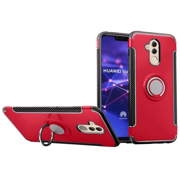 Huawei Mate 20 Lite - HYBRID-Skal med Ringhållare från FLOVEME Röd Röd