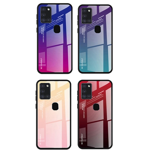 Samsung Galaxy A21s - Nkobee Cover Blå/Rosa