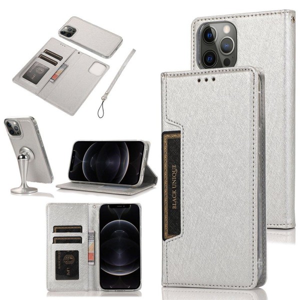 iPhone 12 Pro - Floveme Wallet Cover Silver